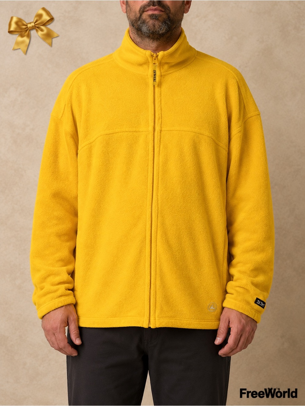 Free World WS Tri Tec 2000 Full Zip Plush OverJacket Marigold Yellow Size Medium
